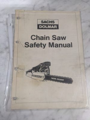Sachs-Dolmar Chain Saw Safety Manual 995 701 002