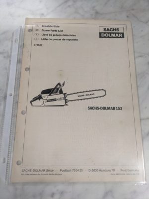 Sachs-Dolmar Spare Service Parts List Book Manual Chain Saw 153 1986