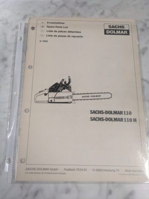 Sachs-Dolmar Spare Service Parts List Book Manual Chain Saw 110 H 1985