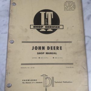 I&T It Shop Service Repair Manual Book Tractor John Deere 820 830 Jd-36