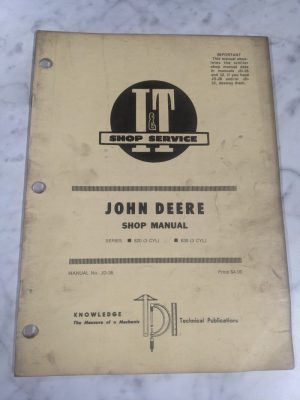 I&T It Shop Service Repair Manual Book Tractor John Deere 820 830 Jd-36