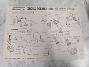 Sachs-Dolmar Spare Service Parts List Book Manual Chainsaw 104