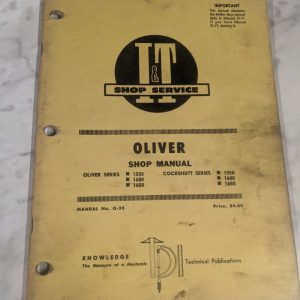 I&T It Shop Service Repair Manual Tractor Oliver 1550 1600 1650 Cockshutt O-20