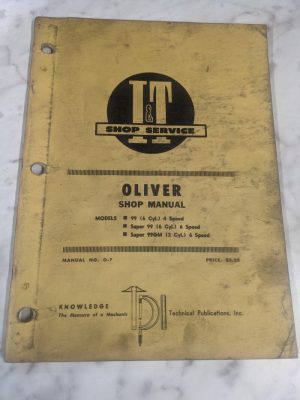 I&T It Shop Service Repair Manual Book Tractor Oliver 99 Super 99Gm O-7