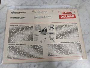 Sachs-Dolmar Operator Instructions Manual Gas Chain Saw Models
