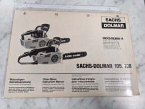 Sachs-Dolmar Operator Instructions Manual Chain Saw 105 108