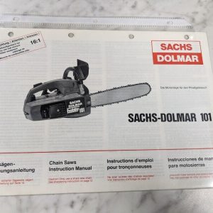 Sachs-Dolmar Operator Instructions Manual Chain Saw 101