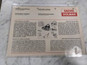 Sachs-Dolmar Operator Instructions Manual Petrol Chain Saw Models