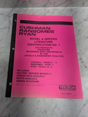 Cushman Ransomes Ryan Model & Service Literature Identification Manual Reference