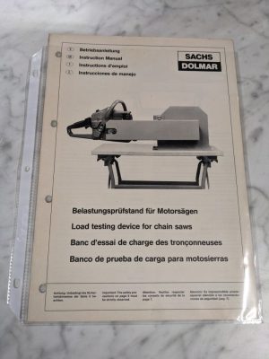Sachs-Dolmar Instruction Manual Chain Saw Load Testing Device
