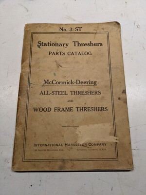 Stationary Threshers Repairs Catalog Mcormic-Deering 3-St Steel & Wood