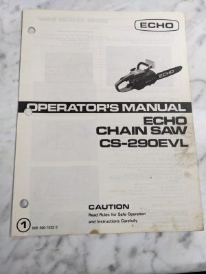 Echo Chain Saw Operator'S Service Manual Operation Cs-290Evl