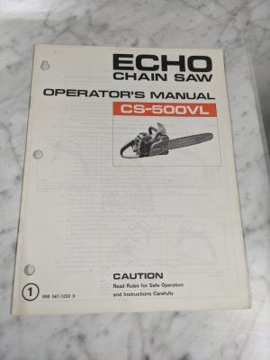Echo Operator'S Service Manual Parts List Book Catalog Chain Saw Cs-500Vl