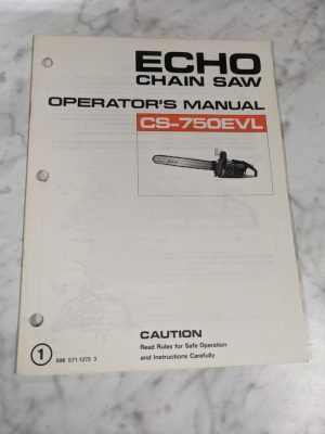 Echo Operator'S Service Manual Parts List Book Catalog Chain Saw Cs-750Evl