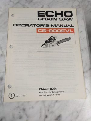 Echo Operator'S Service Manual Parts List Book Catalog Chain Saw Cs-900Evl