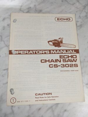 Echo Operator'S Service Manual Parts List Book Catalog Chain Saw Cs-302S