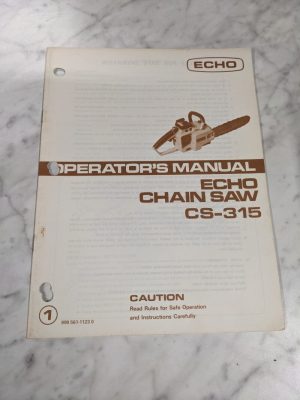 Echo Operator'S Service Manual Parts List Book Catalog Chainsaw Cs-315