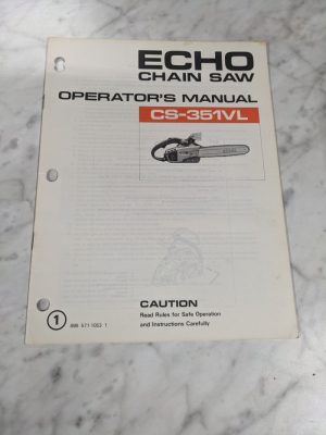 Echo Operator'S Service Manual Parts List Book Catalog Chainsaw Cs-351Vl