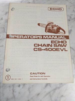 Echo Operator'S Service Manual Parts List Book Catalog Chain Saw Cs-400Evl