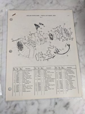Poulan Chain Saws Illustrated Parts List Book Manual Catalog Model 252A 1971