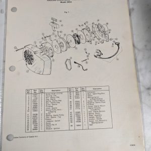 Poulan Chain Saws Illustrated Parts List Book Manual Catalog Model 245A 1978