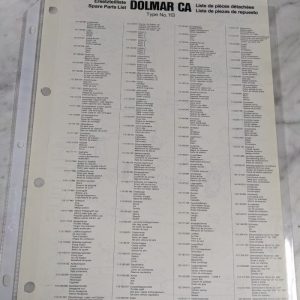 Sachs Dolmar Illustrated Spare Service Parts List Chain Saw #113