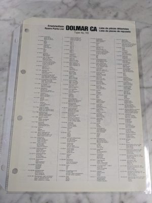 Sachs Dolmar Illustrated Spare Service Parts List Chain Saw #113