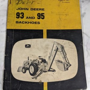 John Deere Jd 93 95 Backhoes Service Parts List Book Manual Catalog Pl-U16161U