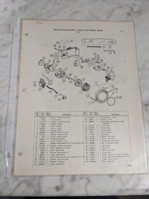 Poulan Chain Saws Illustrated Service Parts List Manual Catalog Model S25Da 1977