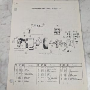 Poulan Chain Saws Illustrated Service Parts List Manual Catalog Model 53A 1971