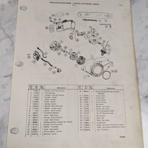 Poulan Chain Saws Illustrated Service Parts List Manual Book Model S25Da 1978
