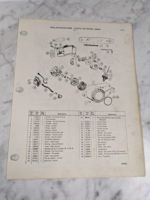 Poulan Chain Saws Illustrated Service Parts List Manual Book Model S25Da 1978