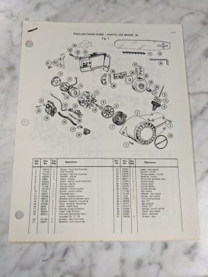 Poulan Chain Saws Illustrated Service Parts List Manual Catalog Model 25 1971