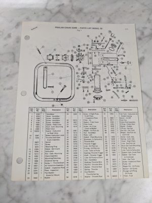 Poulan Illustrated Service Parts List Manual Catalog Chain Saws Model 92 1970